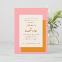 Moderne geometrische rosa Orange-Engagement-Partei