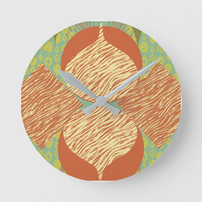 Moderne geometrische Runduhr Mitte des Jahrhundert Runde Wanduhr (Vorderseite)