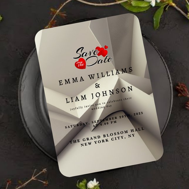 Moderne geometrische Save the Date-Karte - Minimal Save The Date (Von Creator hochgeladen)