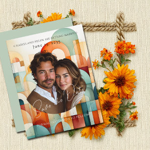 Moderne geometrische Save-the-Date-Photo-Magnet Save The Date