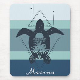 Moderne geometrische Schildkröte Personalisiert Mousepad