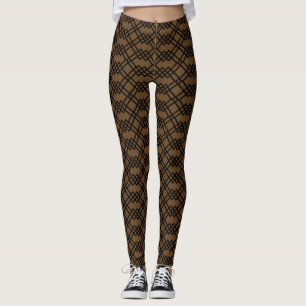 Moderne geometrische Schokolade braun und schwarz Leggings