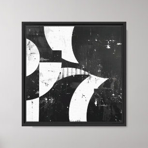 Moderne geometrische Schwarz-Weiß-Abstrakte Kunst Leinwanddruck