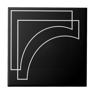 Moderne geometrische Schwarz-Weiß-Kunst Fliese
