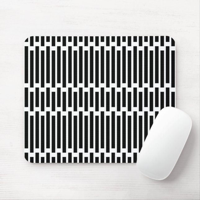 Moderne geometrische Schwarz-Weiß-Muster Mousepad (Mit Mouse)