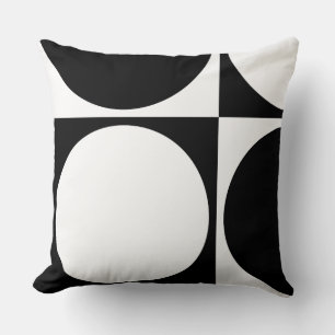 Moderne geometrische schwarze und weiße Kreise und Kissen