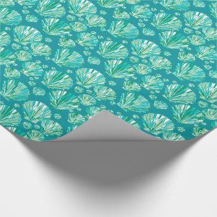 Moderne geometrische Seashells, Aqua und Türkis Geschenkpapier