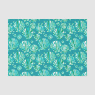 Moderne geometrische Seashells, Aqua und Türkis Seidenpapier
