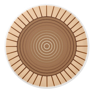 Moderne geometrische Sonne - Braun und Beige Keramikknauf