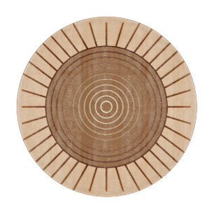 Moderne geometrische Sonne - Braun und Beige Schneidebrett