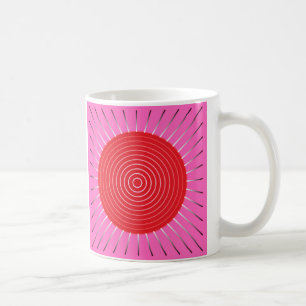 Moderne geometrische Sonne - Fuchsia und Rot Tasse