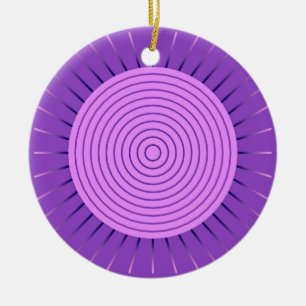 Moderne geometrische Sonneburst - Amethyst Purpur Keramik Ornament