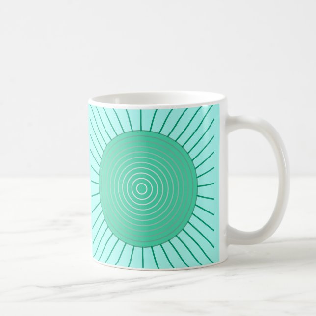 Moderne geometrische Sonnenbrille - Aqua und Meere Kaffeetasse (Rechts)