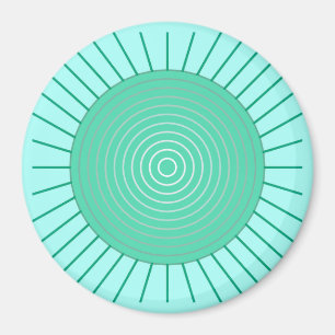 Moderne geometrische Sonnenbrille - Aqua und Meere Magnet