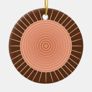 Moderne geometrische Sonnenbrille - Pfirsich und B Keramikornament