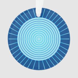 Moderne geometrische Sonnenburst - Cobalt Blue und Ornament