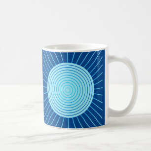Moderne geometrische Sonnenburst - Cobalt Blue und Tasse