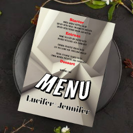 Moderne geometrische Speisekarte für Hochzeiten mi Menükarte