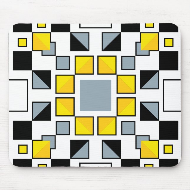 Moderne geometrische Steppdeckenmuster-Kunst Mousepad (Vorne)