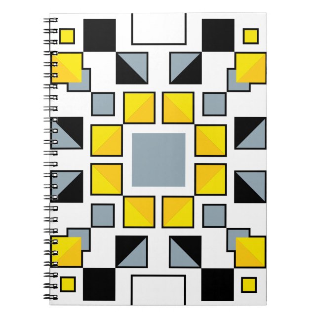 Moderne geometrische Steppdeckenmuster-Kunst Notizblock (Vorderseite)