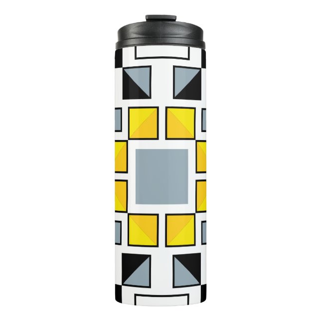 Moderne geometrische Steppdeckenmuster-Kunst Thermosbecher (Vorderseite)