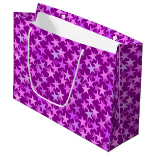 Moderne geometrische Sterne, Amethyst Lila und Orc Große Geschenktüte