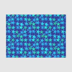 Moderne geometrische Sterne, Kobalt Blau und Türki Seidenpapier