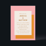 Moderne geometrische Stilelemente für Hochzeiten R Einladung<br><div class="desc">Moderne geometrische,  fett rosa und orange Stilvolle Einladung zur Hochzeit</div>