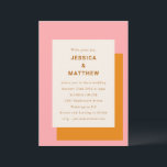 Moderne geometrische Stilelemente für Hochzeiten R Einladung<br><div class="desc">Moderne geometrische,  fett rosa und orange Stilvolle Einladung zur Hochzeit</div>