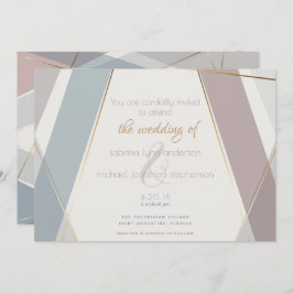 Moderne geometrische Streifen Taupe Slate Einladung