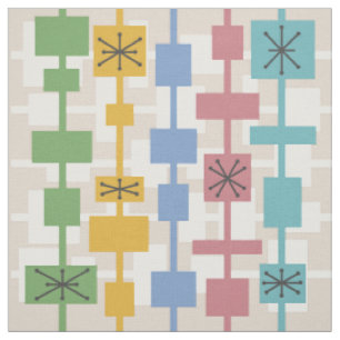 Moderne geometrische Struktur des mittleren Jahrhu Stoff