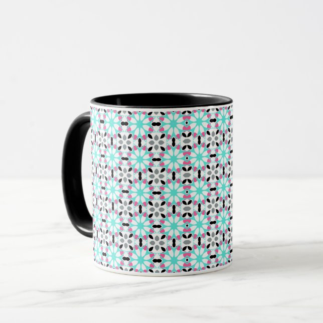 Moderne geometrische Struktur Tasse (Vorderseite Links)