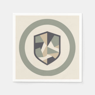 Moderne geometrische Tarnung Militär-Party-Papier- Serviette