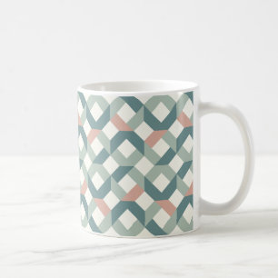 Moderne geometrische Tasse - Aquamarin und koralle