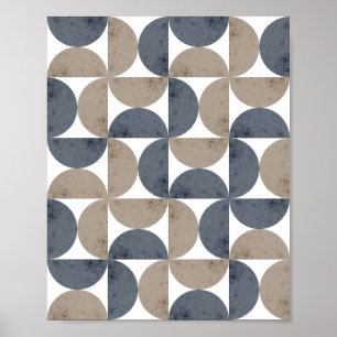 Moderne geometrische texturierte Halbmond-Mitte de Poster