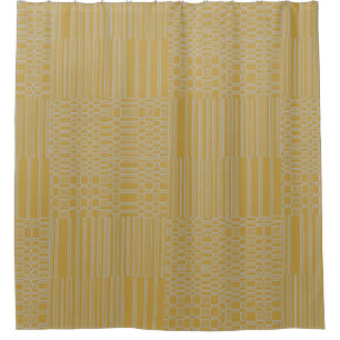 Moderne geometrische tiefe gelbe hellgraue Farbe Duschvorhang
