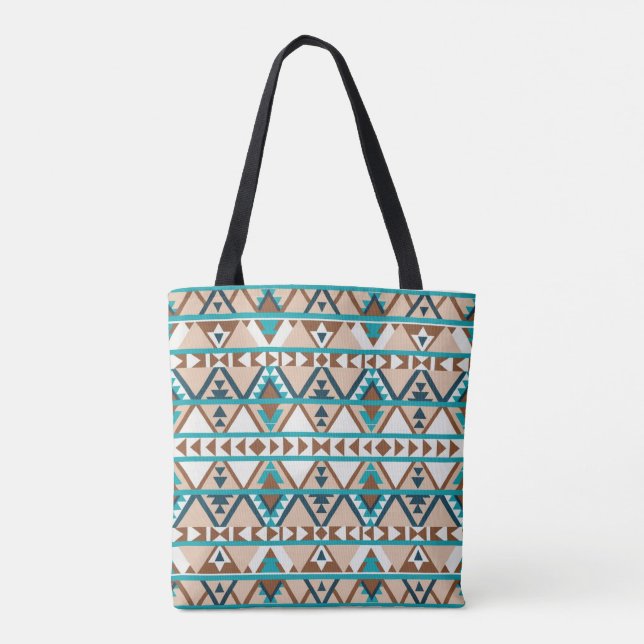 Moderne geometrische Tote Tasche im Südweststil (Rückseite)