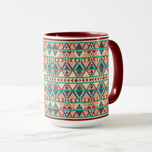 Moderne geometrische Tote Tasche im Südweststil Tasse (VorderseiteRechts)