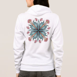 Moderne geometrische Typografie der Blumen - Blau  Hoodie