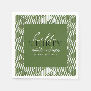 Moderne geometrische und script 30. serviette