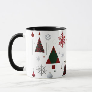 Moderne geometrische und traditionelle Weihnachtsc Tasse