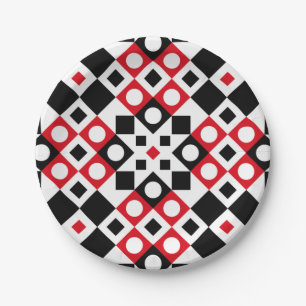 Moderne geometrische Vintage-Muster stylish Pappteller