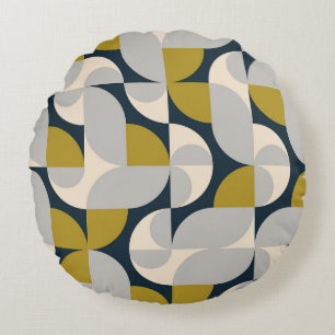 Moderne geometrische Vintage-Retro-Hintergrund Rundes Kissen