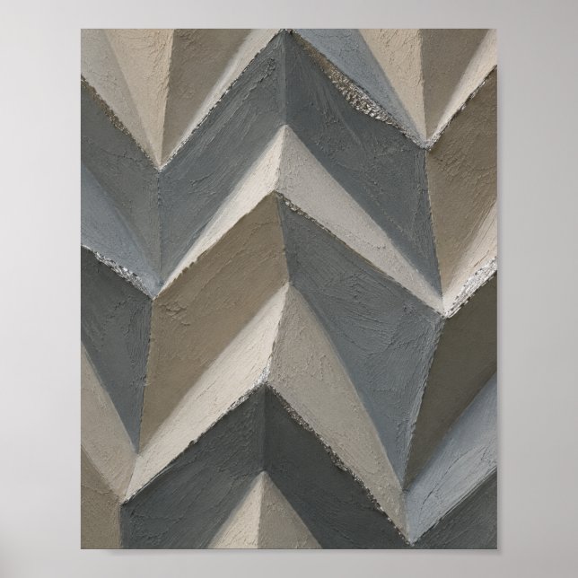 Moderne geometrische Wandkunst | Neutrales Grau Be Poster (Vorne)