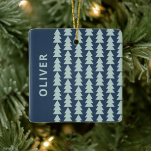 Moderne geometrische Weihnachtsbaumgrafik Keramikornament