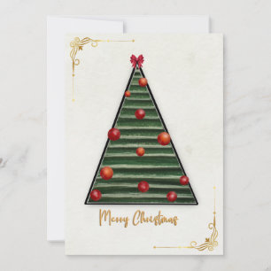 Moderne geometrische Weihnachtsbaumkarte Elegant R Einladung