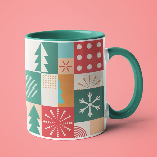 Moderne geometrische Weihnachtsfeiertage Tasse (Von Creator hochgeladen)