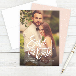 Moderne, gepolsterte Schrift Hochzeitsschrift Foto Save The Date