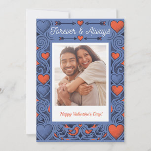 Moderne gepunktete Herzen Valentinstag Feiertagskarte