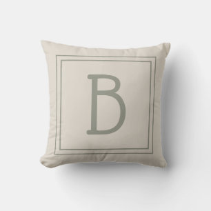 Moderne gerahmte Monogramm-Leuchte in Tan und Imme Kissen